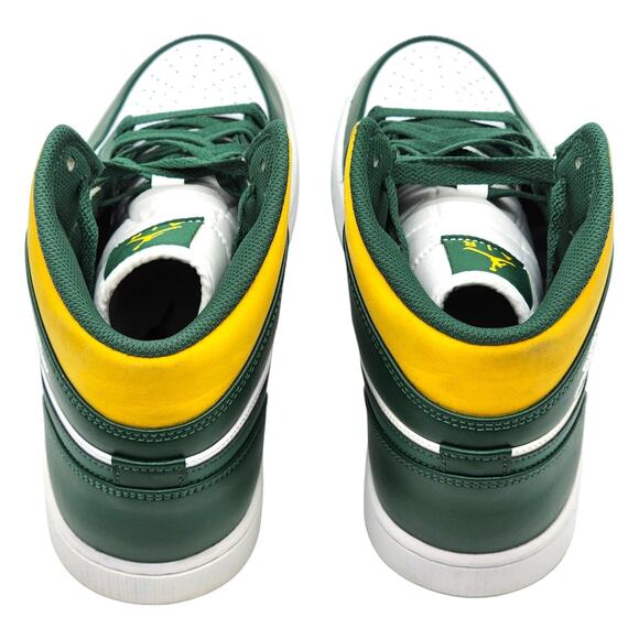 Nike Air Jordan 1 Mid 554724-371 Leather Sneakers Noble Green US 11 - New - Picture 7 of 12